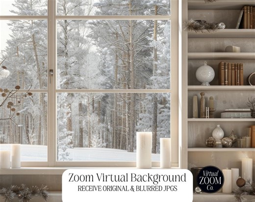 Zoom Background Snow Christmas Zoom Winter Theme Virtual Bookshelf Background Digital Background Snow Zoom Home Shelving Snow Window Jpg - Etsy Australia