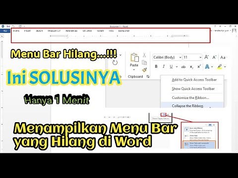 How to show Menu Bar in Ms Word