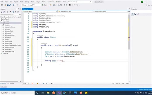Create a Sketch using NX open C# (UFunc) (1)（UG 二次开发 功能插件）