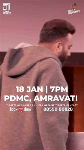 3 SQUARE on Instagram: "HAHA FEST 3.0 is coming to Amravati with Anubhav Singh Bassi. Don’t miss the night everyone’s talking about. 🗓 18 Jan 2026 | 📍 PDMC, Amravati 🎟 Book on BookMyShow #HahaFest3 #KisiKoBatanaMat #comedynight"