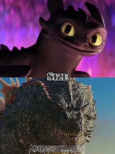 Godzilla (GXK) vs Toothless (Httyd) #godzilla #howtotrainyourdragon