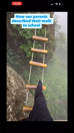 Insuranceopedia on Instagram: "Some people take a scenic walk. Others walk across wooden planks bolted into a cliff… clipped in with a single carabiner 😅🏔️ He’s calmly stepping forward like it’s nothing, attached to the rock face by a small metal connector and a cable. Meanwhile, everyone watching is questioning their life choices from ground level. This kind of setup is called a via ferrata, and while it looks extreme, it’s designed with safety systems in place — harnesses, lanyards, energy a