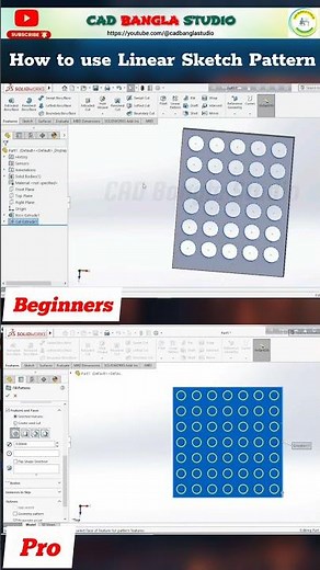 Beginners VS Pro | Linear Sketch Pattern | Solidworks Tutorial