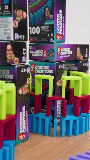 Lily Hevesh / Hevesh5 on Instagram: "🤩 IT’S HERE! After a year of prototyping and testing, my H5 Domino Creations Summer Set is officially out now on Amazon! tap the link in my bio to pick up 100 dominoes in 4 stunning new colors: lavender, light green, aqua blue, and magenta 😄 these dominoes are precision-engineered and designed specifically for building and toppling! whether you’re just getting into dominoes or adding new colors to your collection, H5 Domino Creations are perfect for all lev