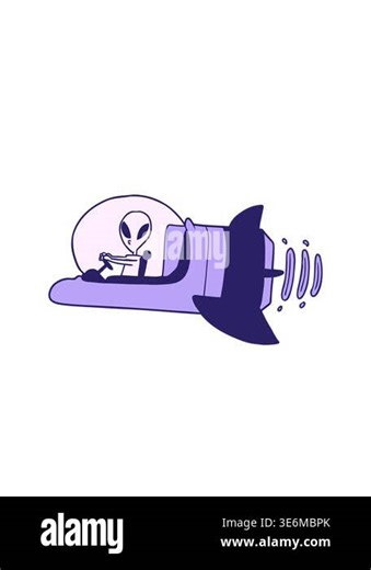 blinking radial lines animation of cartoon alien spacecraft Stock Video Footage - Alamy