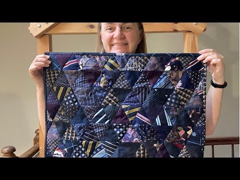 Recycled Necktie Quilt - Triangles