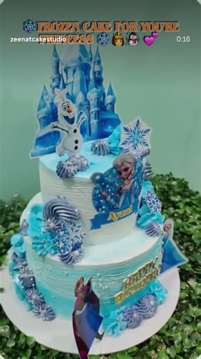 Frozen theme cake ❄️☃️👸_#shortsfeed #shortvideo #2tierfrozencake #1/1.5kgcake