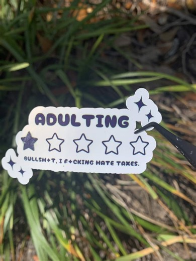 Funny Adulting Sticker – Handmade Glossy Vinyl Quote Sticker - Etsy