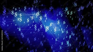 Dollar pattern financial pattern through backdrop adorned with dollar signs, lines, and gradient, intricate and interconnected nature of economic success