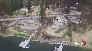 Drone footage captures B.C. wildfire destruction at Loon Lake
