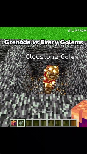 Minecraft hand grenade vs Every Golems #minecraft #shorts