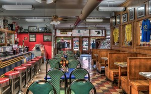 【白噪音|环境音】🥞在复古快餐店享用午餐 炸薯条 煮咖啡 准备菜品 刀叉碰撞 客人聊天 餐饮氛围音 背景音