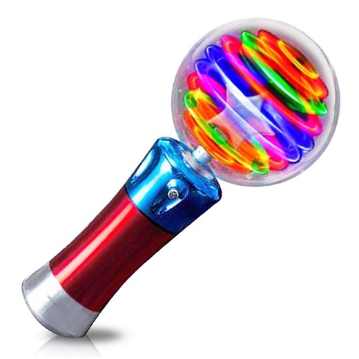ArtCreativity Light up Spinning Toy Wand for Kids Novelty & Gag Toys Ages 3 years old - LED Light up Wand, Red
