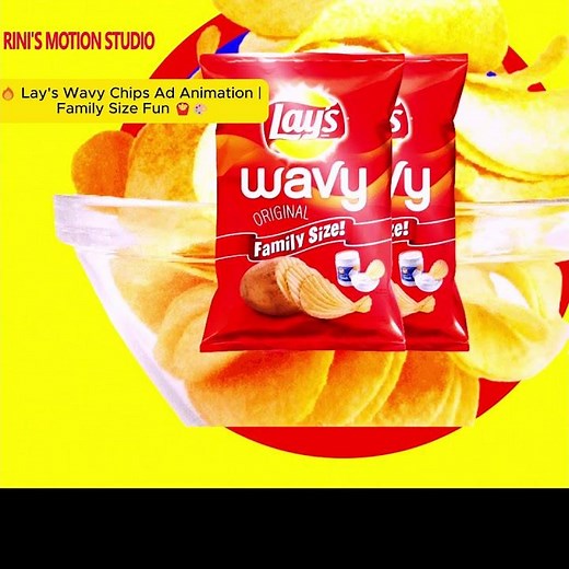 🔥 Lay's Wavy Chips Ad Animation | Family Size Fun 🍟🎨 | Rini's Motion Studio