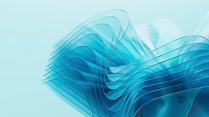 Blue abstract glass background, 3d rendering.