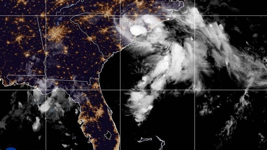 Tropical Storm Chantal weakens to tropical depression, moves inland over Carolinas