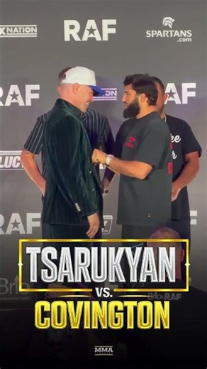 Arman Tsarukyan and Colby Covington SHAKE HANDS ahead of their wrestling match at RAF 11