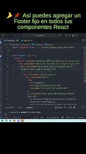 🦶📌 Así puedes agregar un Footer fijo en todos tus componentes React #programacionweb #desarrolloweb #programadoresweb #ReactJS #javascript | Progamacion web