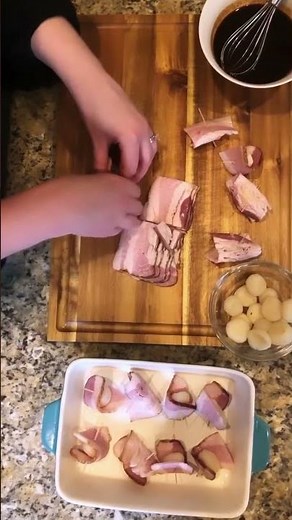 Bacon Wrapped Water Chestnuts | Holiday Appetizer | Simple Recipe | In the Oven or Air Fryer #Shorts