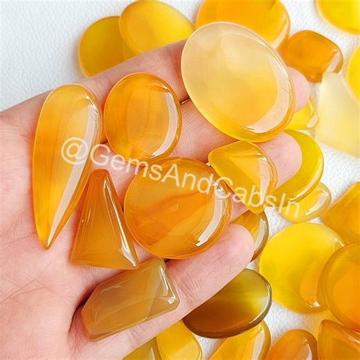 Polished Yellow Onyx Cabochon Lot, Loose Gemstone, Jewelry Making - Etsy