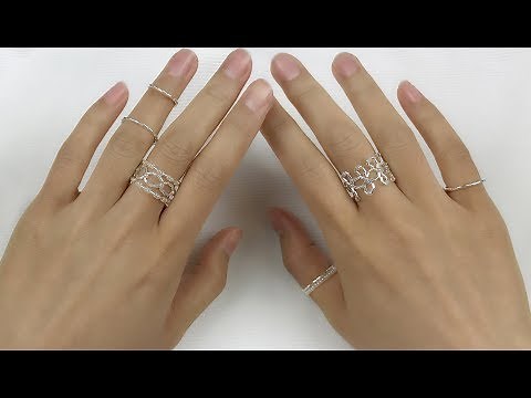 Easy DIY Handmade Silver Beaded Rings Tutorial / How to Make Filigree Sterling Silver Beading Rings