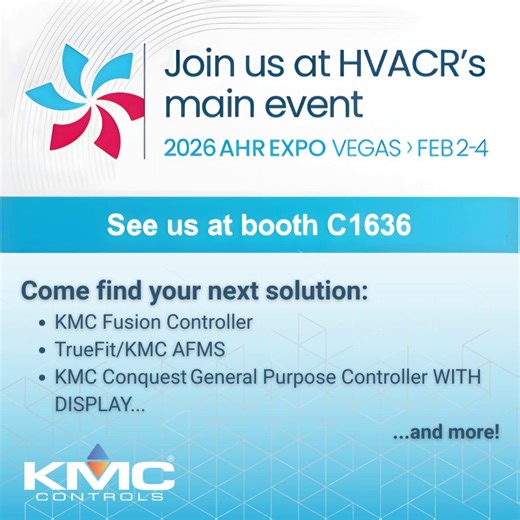 KMC Controls on Instagram: "We’re heading to AHR Expo 2026—and we hope to see you there! 📍 Booth C1636 📅 February 2–4 | Las Vegas Stop by to connect with our and explore building automation solutions designed to improve efficiency, performance, and occupant comfort. From controllers to secure connected systems, you'll get a hands-on demonstration of tools built for real-world applications. Add Booth C1636 to your show plans and come shake a hand—we’d love to connect. To set up a 1:1 with our t