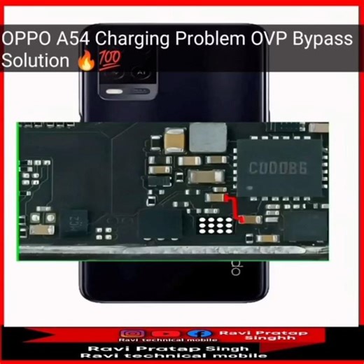 OPPO A54 smart phone Charging Problem OVP Bypass Solution🛠️📲✅