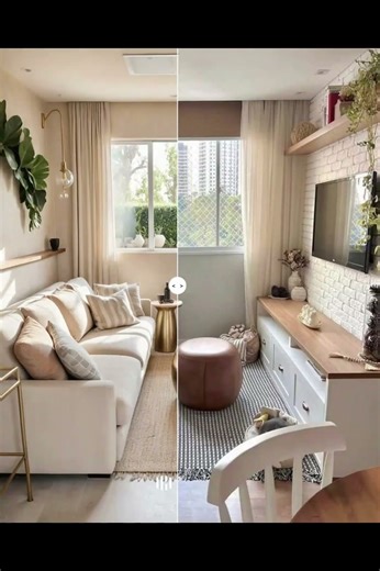 "Small Living Room Makeover ✨ Smart & Cozy Design" #beforeafter #interiordesign #transformyourhome
