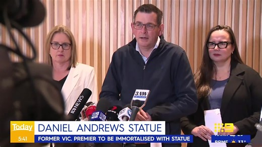 Former Victorian Premier Daniel Andrews will be immortalised in bronze with a new statue in the works. #9Today | WATCH LIVE 5.30am | TODAY