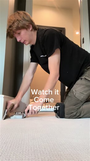 Carpet install from start to finish. Watch it come together. #carpet #satisfying #carpetinstaller #asmr