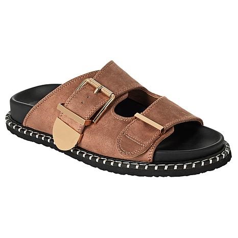 "As Is" SHUSHOP CHARLOTTE 2-Band Slide Sandal | HSN