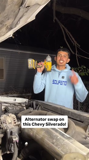 Soufendfilms on Instagram: "Let’s get the alternator swapped out on this Chevy Silverado crewcab 🔥 #trokas #truckbuild #chevytruck #crewcab #explorereel"