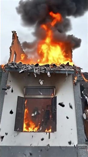 The Baby’s House Catches Fire, Causing Panic in the Village! 🔥😱👶#couple #martialarts #shorts