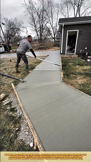 Skilled Worker Finishing Concrete Perfectly #workprocess #concrete #shorts #construction