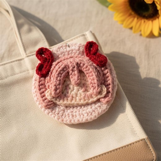 Puella Magi Madoka Magica | Madoka Kaname | Handmade Crochet | Badge | Keychain | Gift for Her - Etsy