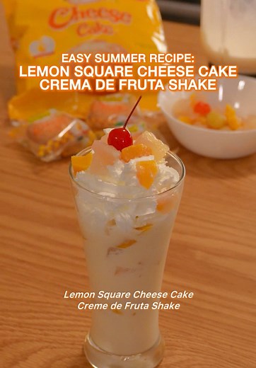 Crema de Fruta Shake with Lemon Square Cheesecake