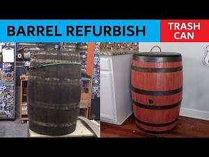 Whiskey Barrel Restoration - Trash Can Upgrade