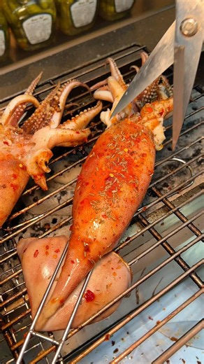 🦑 Viral Spicy Grilled Squid Recipe 🌶️🔥 Must Watch! #food #usa #shorts