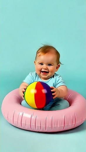 Baby’s first time playing with a ball ⚽ 😳