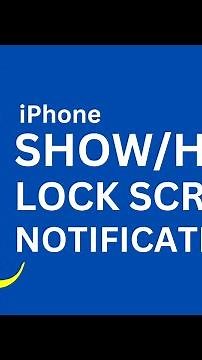 How to Show or Hide Notifications on Lock Screen of iPhone?