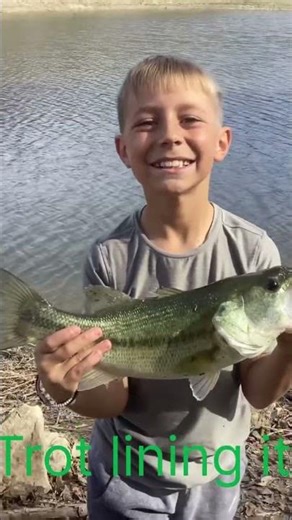 Trot lining not for bass but the outcome was bass