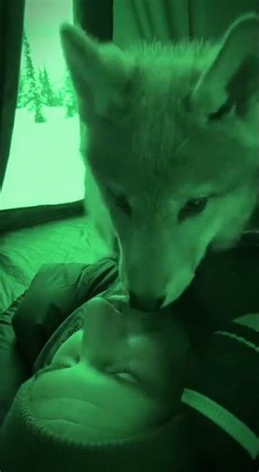 “A Wolf Pup Sneaks Into a Camper’s Tent 🐺❄️ | Heartwarming Night Moment” #viralvideo #funnyanimals