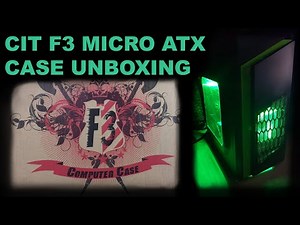 CIT F3 Budget Micro ATX Gaming Computer Case Unboxing & Overview - Black & Green Windowed Edition
