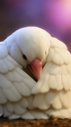 Guardian Bird 🕊️-With snowy wings spread wide, shielding the little bunny tight 💖🐇