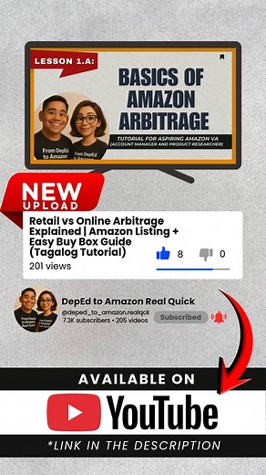 New video is up! 🤓 Here, we explained Amazon Arbitrage (RA vs OA) in the simplest way possible plus how to win the Buy Box! 🙂 This is perfect for beginners! Watch now! Link below ⬇️ Retail vs Online Arbitrage Explained | Listing Basics Easy Buy Box Guide (Tagalog Tutorial) 🔗https://youtu.be/ing_o4x1MZg #virtualassistant #workfromhome #vaphilippines #freelancing #wfh | DepEd to Amazon Real Quick