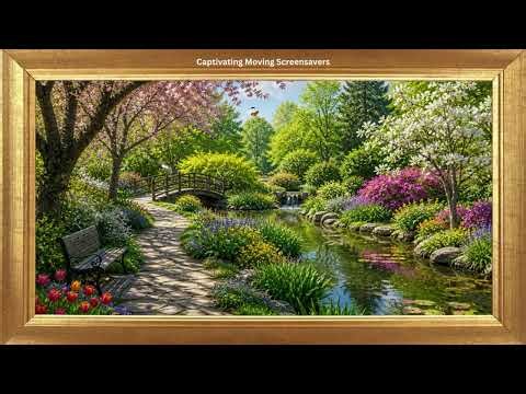 Springtime Garden Oasis | Peaceful Spring Animation | 4K TV Screensaver No Sound