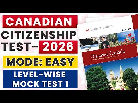 Canadian Citizenship Test 2026 | Practice Test from Discover Canada | Mock Test 1 (Easy)
