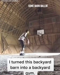 He turned this barn into a completely renovated basketball gym during quarantine 😲 (via itsjmwilliams/Instagram) | SportsCenter