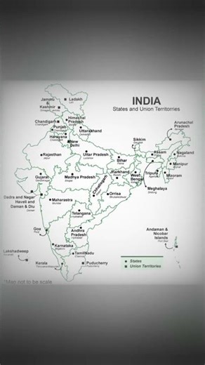 Indian states and union Territories with map. #india