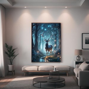 Magical Deer Poster-mystical Wall Art, Digital Download With Light Effect, Nature-inspired Decor (animated Version Available as Extra) - Etsy